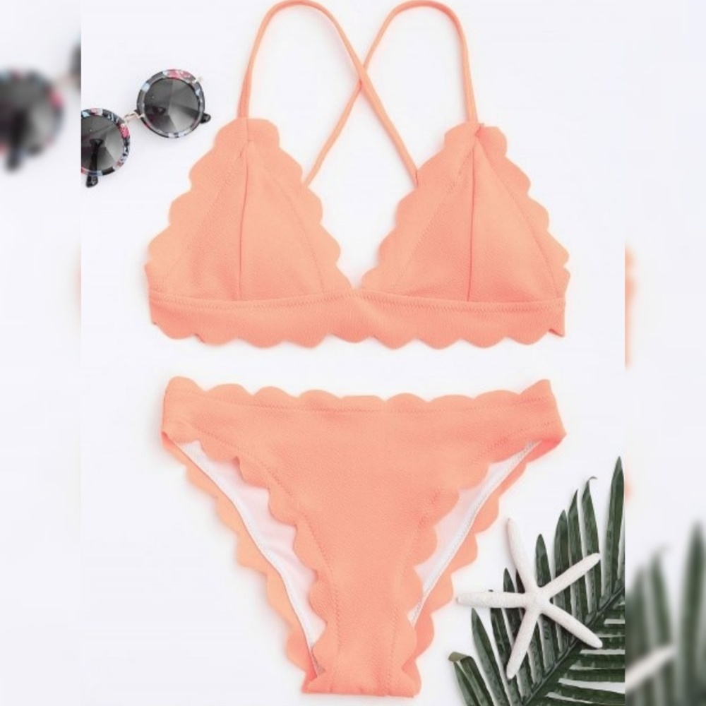 ZAFUL Pink Scalloped Bikini